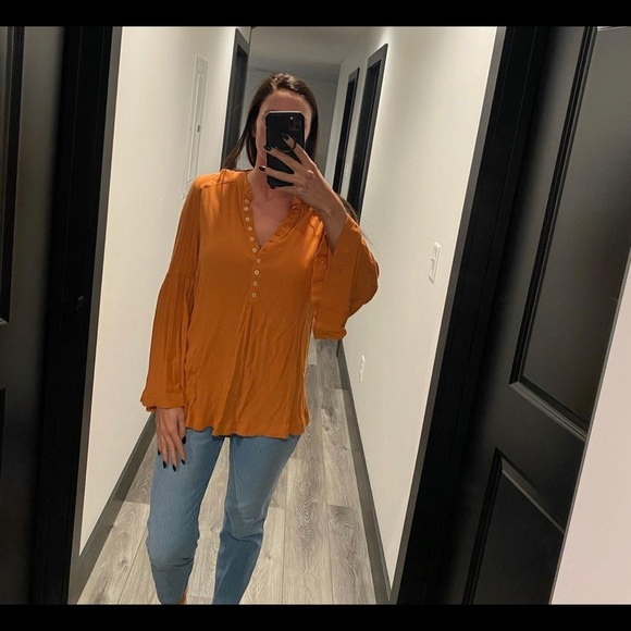 Free People Tops - Free People Bell Sleeve Blouse